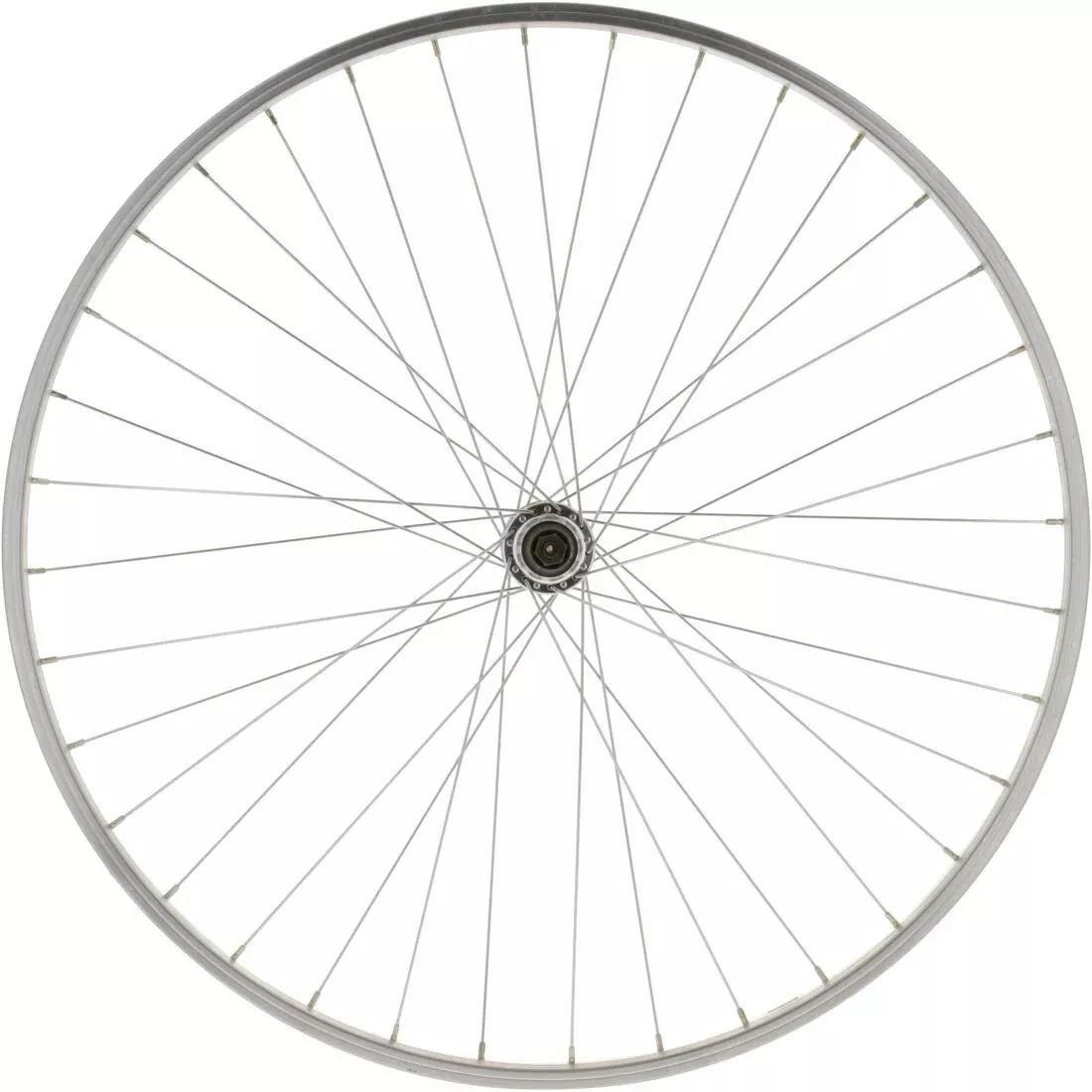 Wheel 28 Rear Single Wall Rim Freewheel V-Brake Screw  Hybrid Bike - Silver, No Color, large image number 0