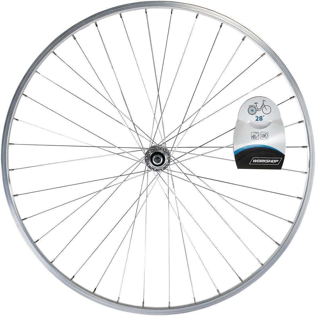 Wheel 28 Rear Single Wall Rim Freewheel V-Brake Screw  Hybrid Bike - Silver, No Color, large image number 5
