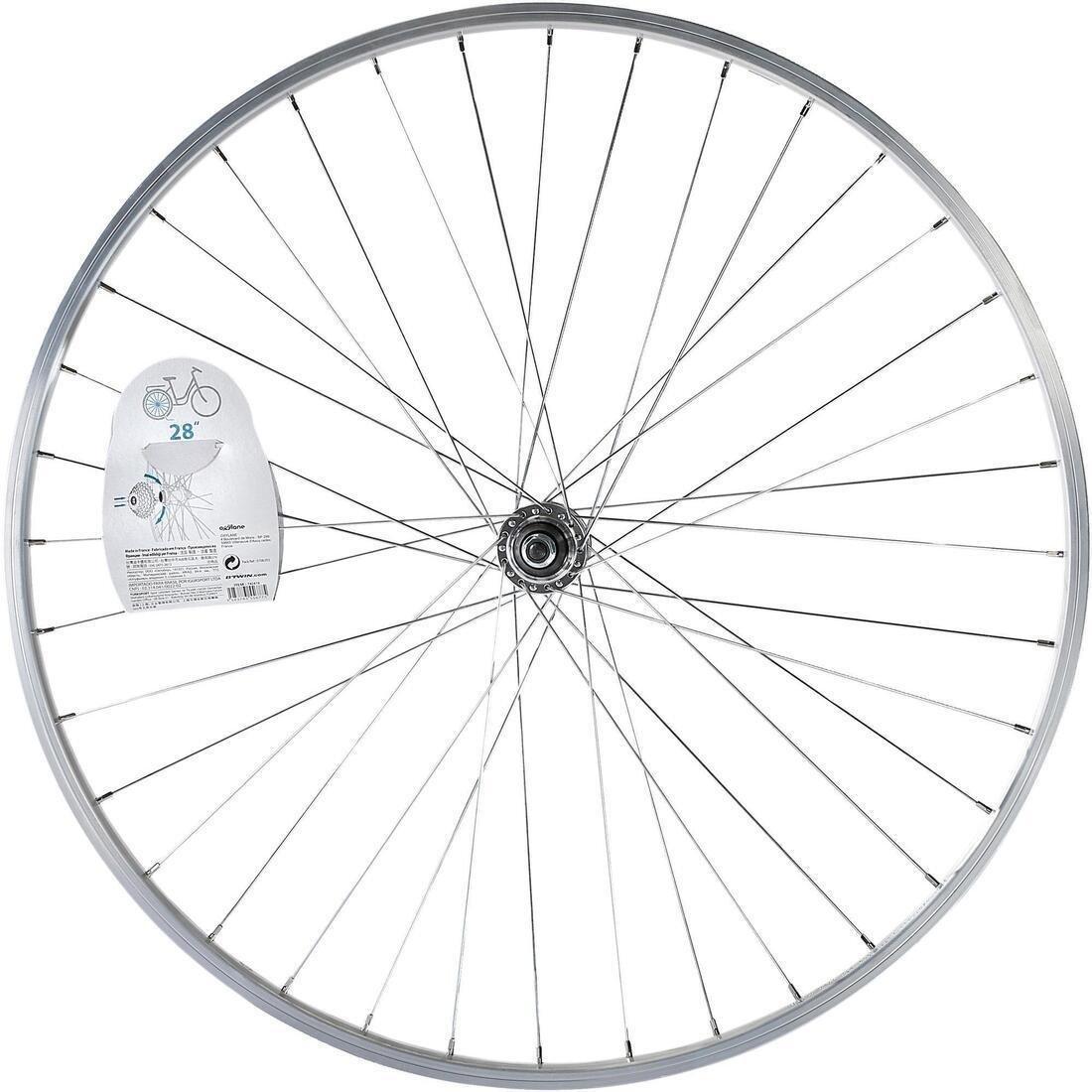 Wheel 28 Rear Single Wall Rim Freewheel V-Brake Screw  Hybrid Bike - Silver, No Color, large image number 9