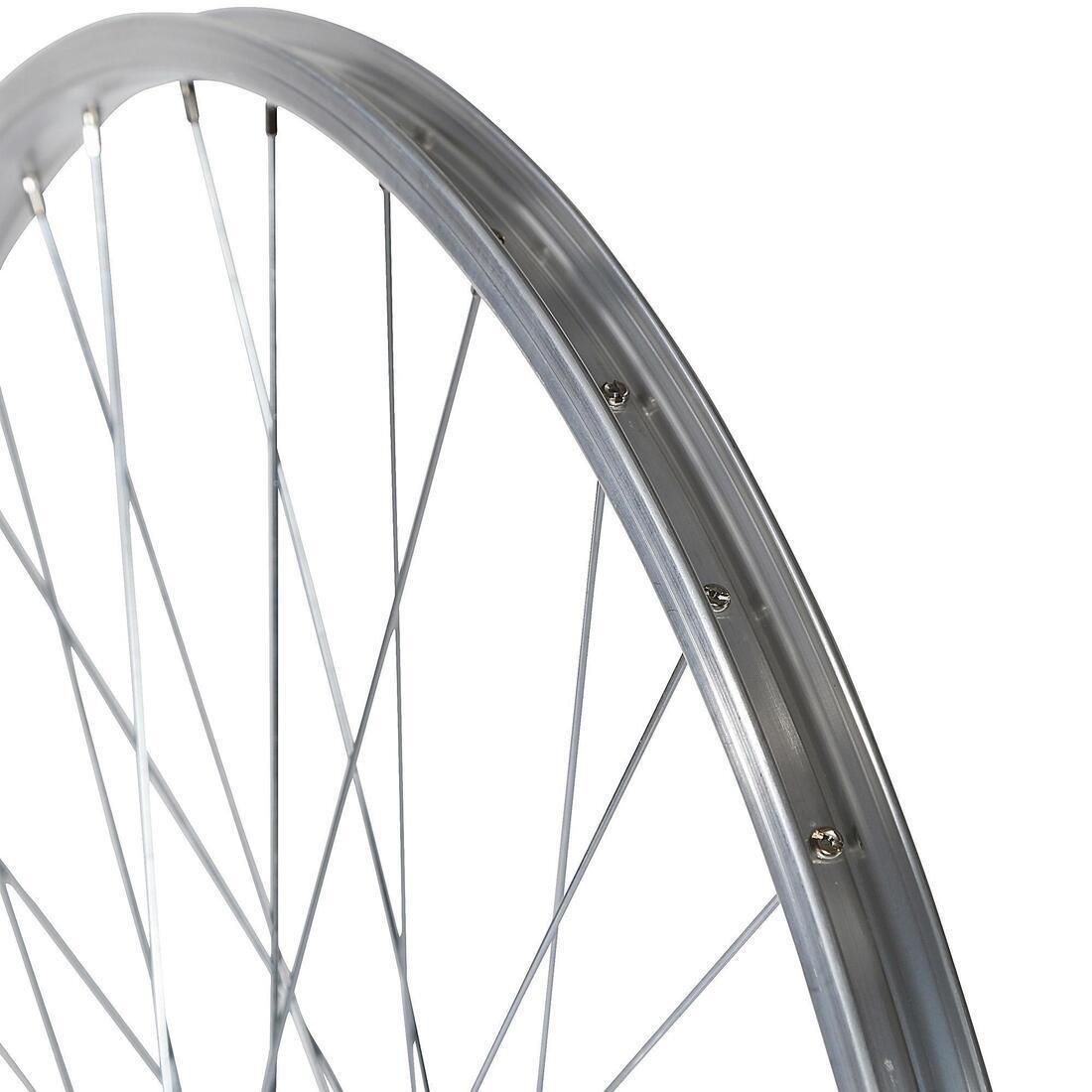 Wheel 28 Rear Single Wall Rim Freewheel V-Brake Screw  Hybrid Bike - Silver, No Color, large image number 11