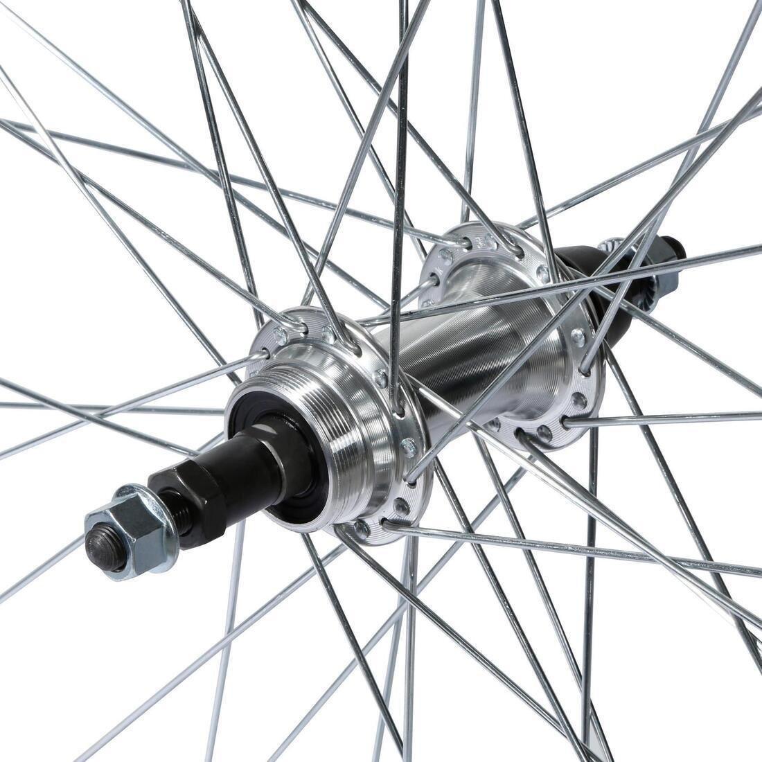 Wheel 28 Rear Single Wall Rim Freewheel V-Brake Screw  Hybrid Bike - Silver, No Color, large image number 12
