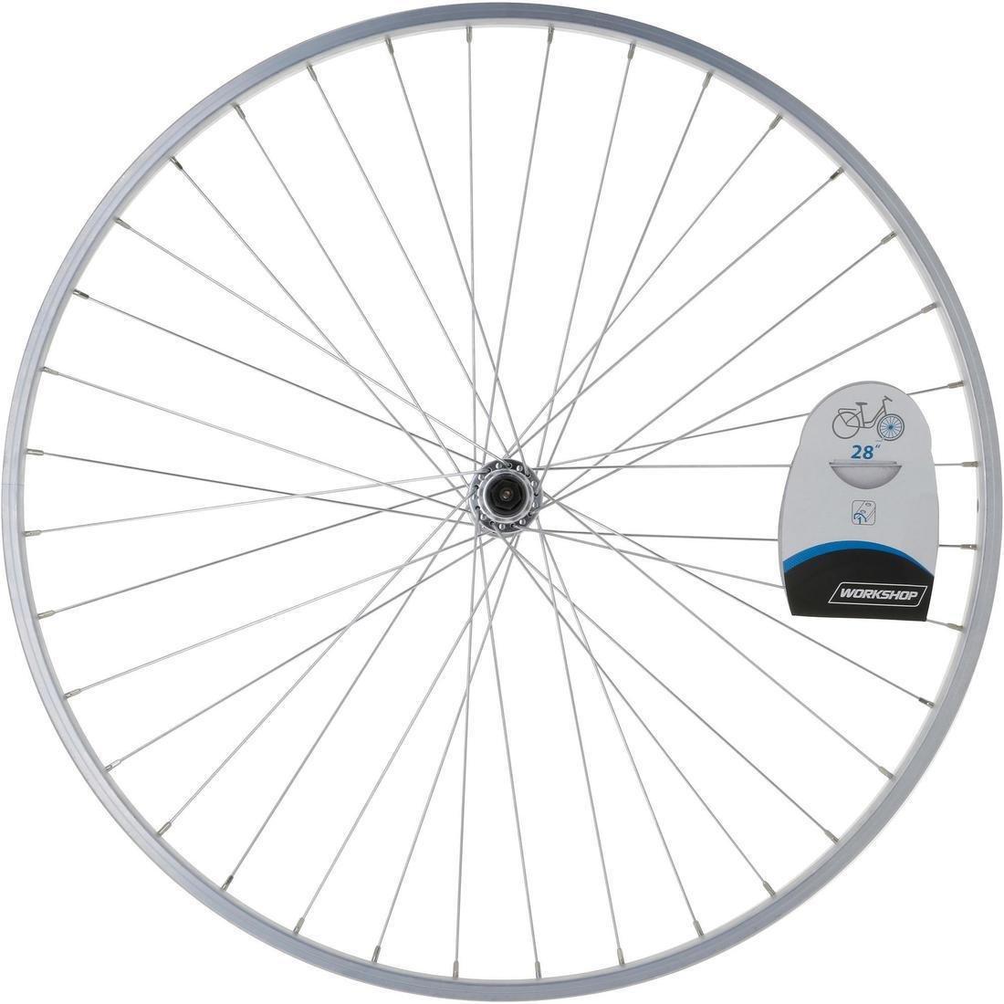 RIVERSIDE - Wheel 28 Front Single Wall V-brake Quick Release Hybrid Bike, Silver