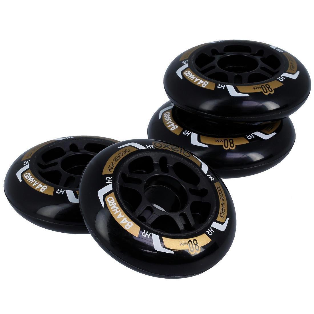 Fit Fitness Inline Skate 84A Wheels 4-Pack, Black, No Color, large image number 1
