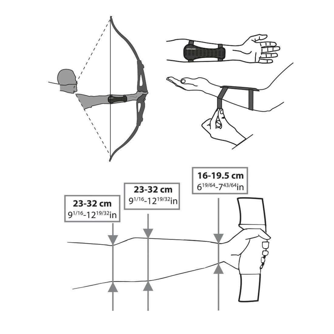 Short Archery Armguard Club 500, Black, No Color, large image number 2