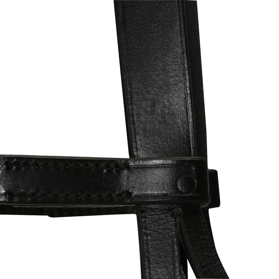 Horse and PonyLeather Bridle With French Noseband and Reins Set100 , Black, , large image number 2