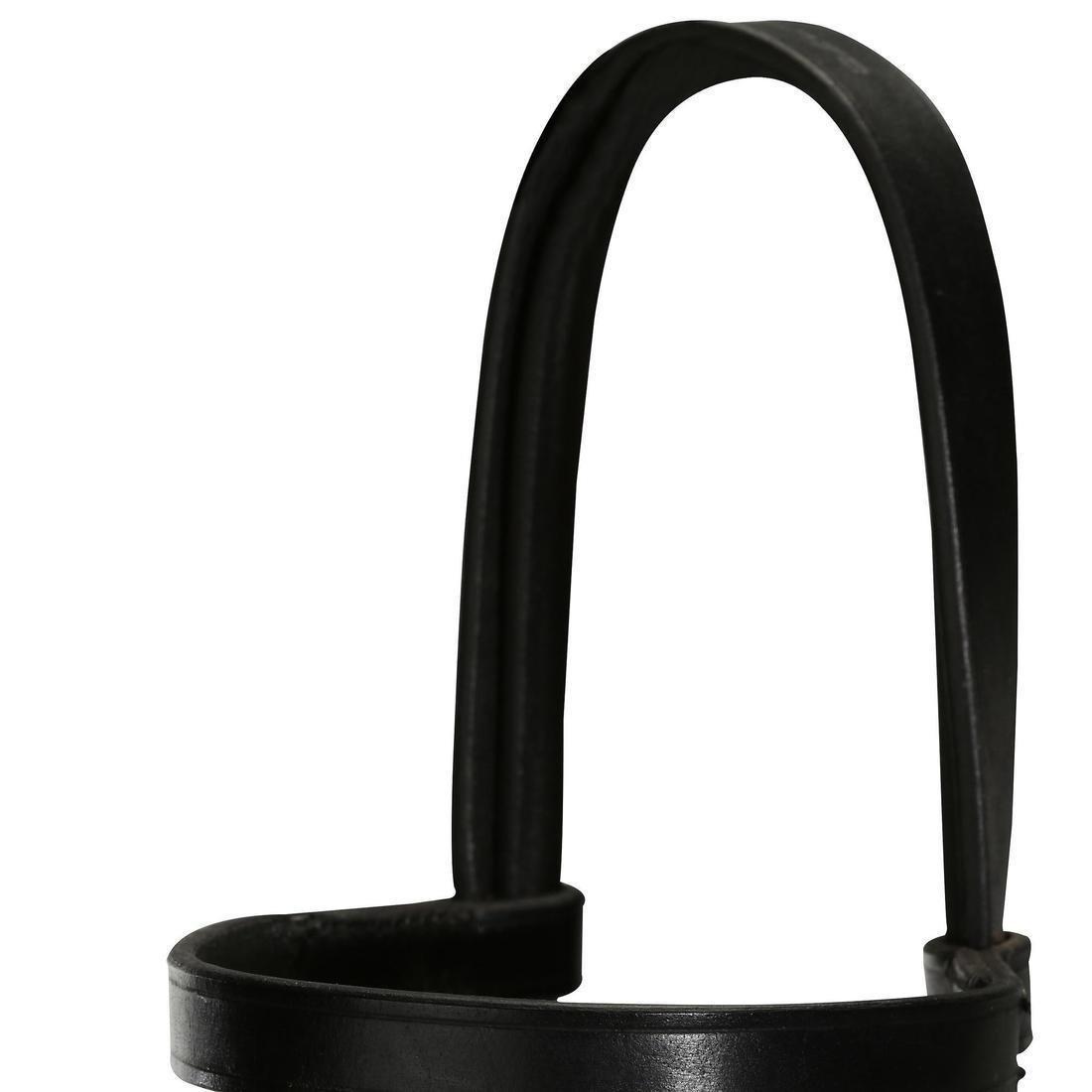 Horse And Pony Leather Bridle With French Noseband And Reins Set 100, Black, , large image number 3