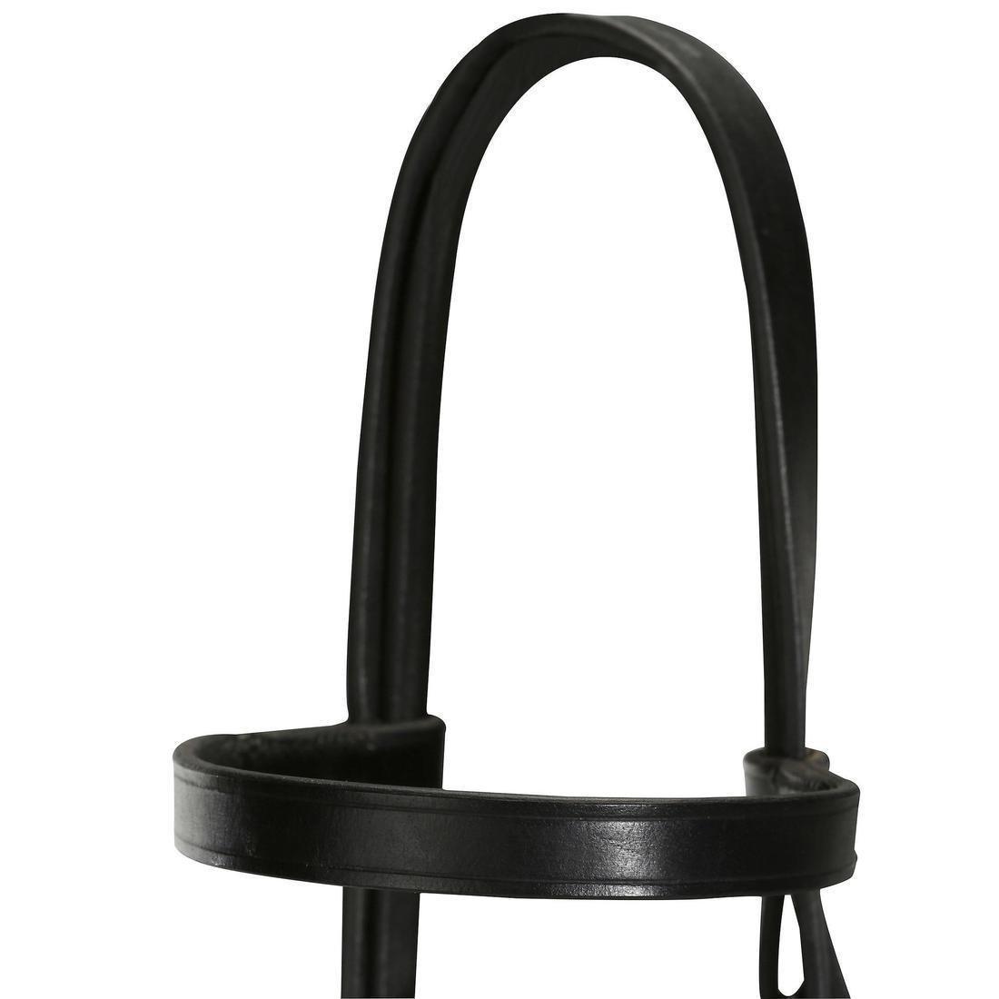 Horse And Pony Leather Bridle With French Noseband And Reins Set 100, Black, , large image number 4