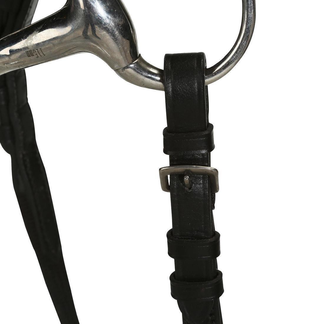 Horse and PonyLeather Bridle With French Noseband and Reins Set100 , Black, , large image number 7