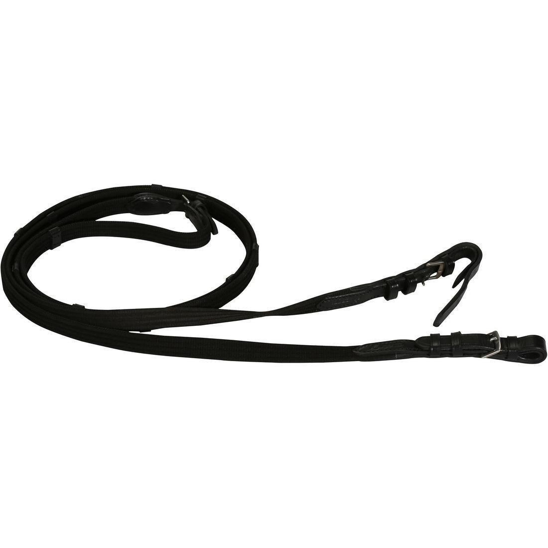 Horse And Pony Leather Bridle With French Noseband And Reins Set 100, Black, , large image number 10