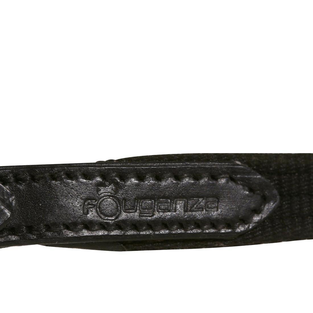 Horse And Pony Leather Bridle With French Noseband And Reins Set 100, Black, , large image number 13