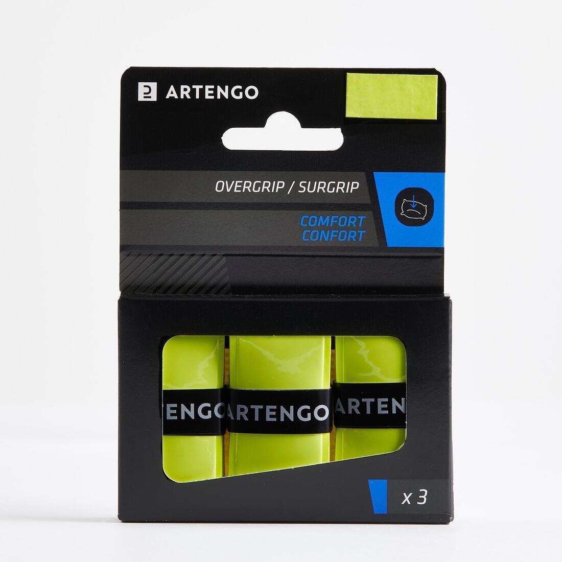 Tennis Comfort Overgrip - Tri-Pack, Yellow, No Color, medium