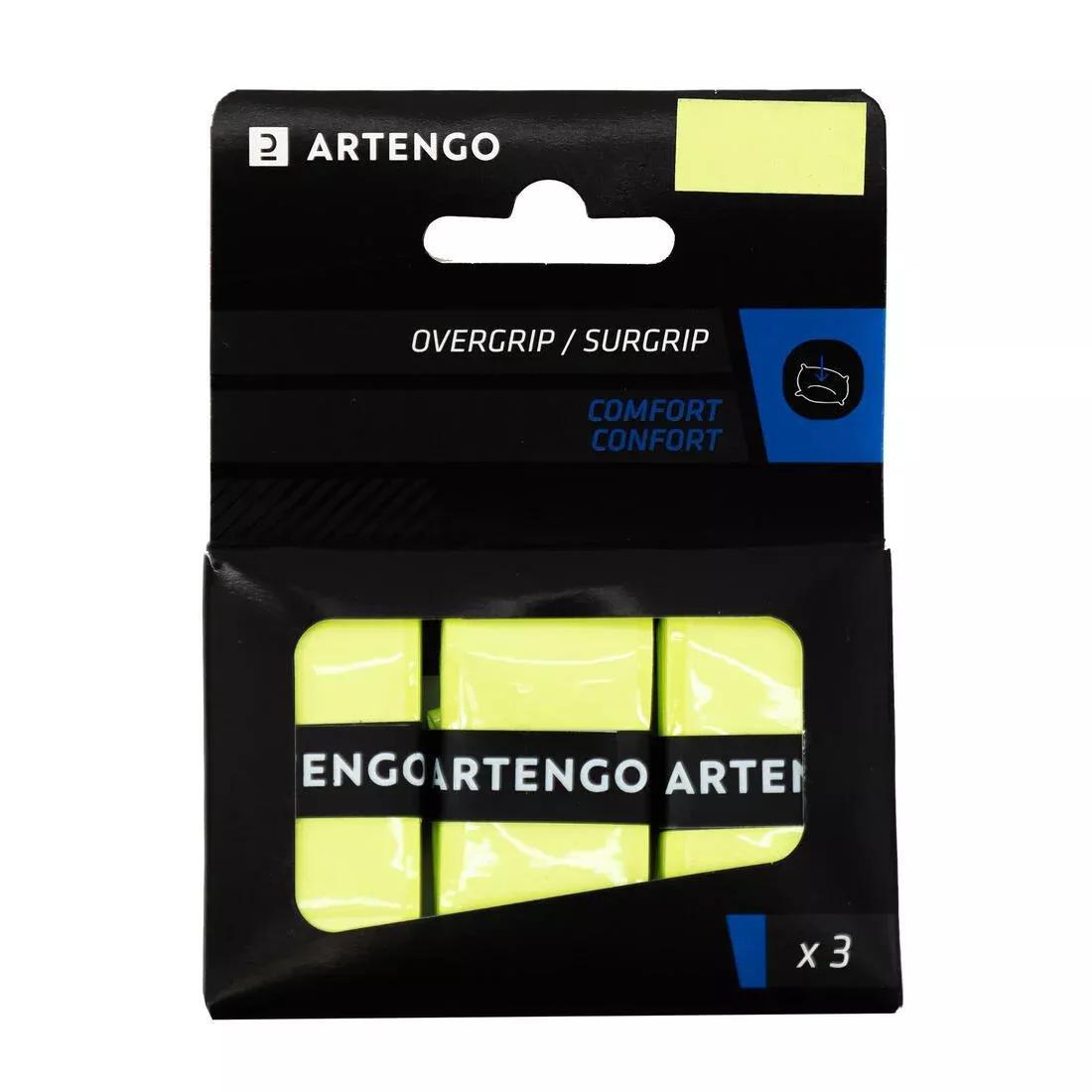 ARTENGO - Tennis Comfort Overgrip Tri-Pack, Yellow