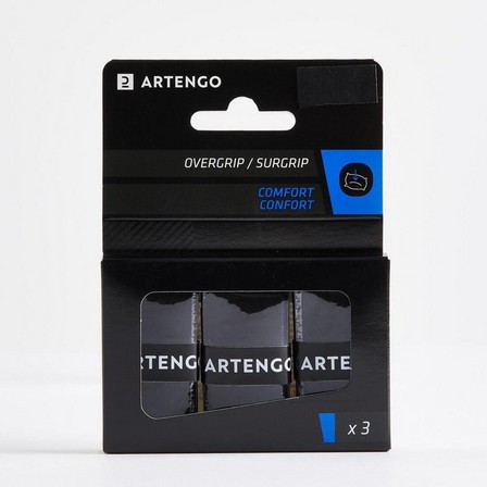 ARTENGO - Tennis Comfort Overgrip Tri-Pack, Black