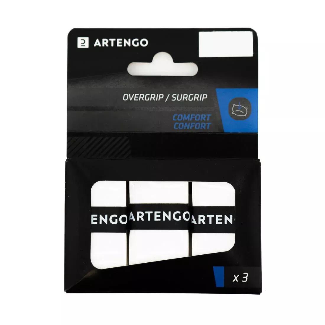 ARTENGO - Tennis Comfort Overgrip Tri-Pack, White