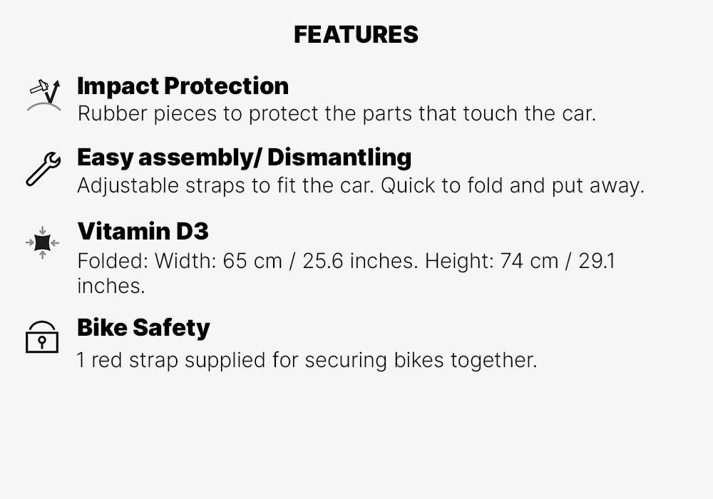 Boot Car Bike Rack Btwin 300 2/3 Bikes, No Color, medium