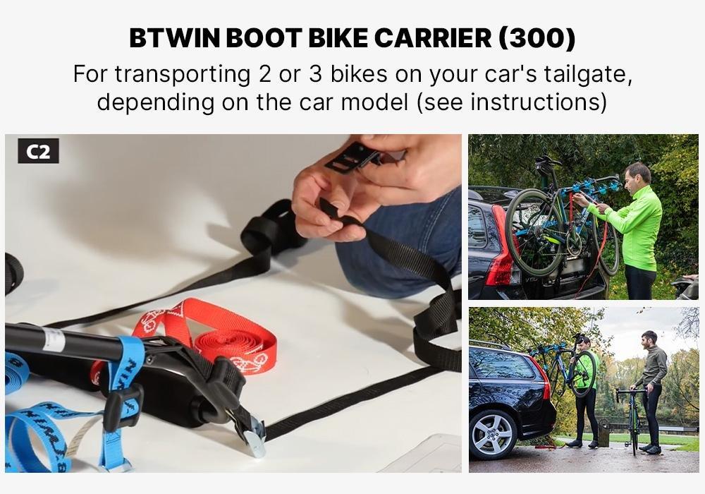 Boot Car Bike Rack Btwin 300 2/3 Bikes, No Color, medium
