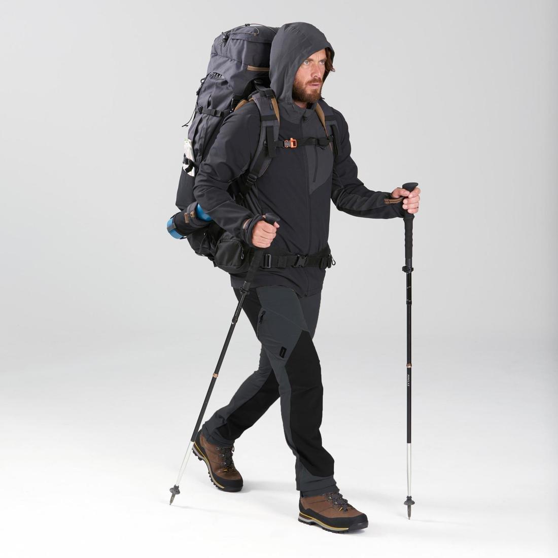 Mens Water-Repellent And WindproofVega Trekking Trousers Mt900, Carbon Grey, , large image number 11
