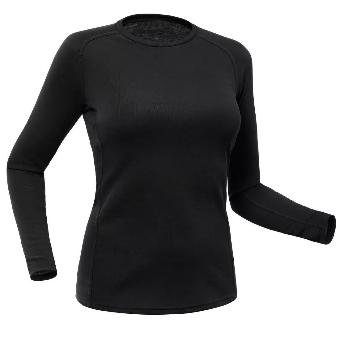 Simple Warm Women's Ski Base Layer, Black, , large image number 7