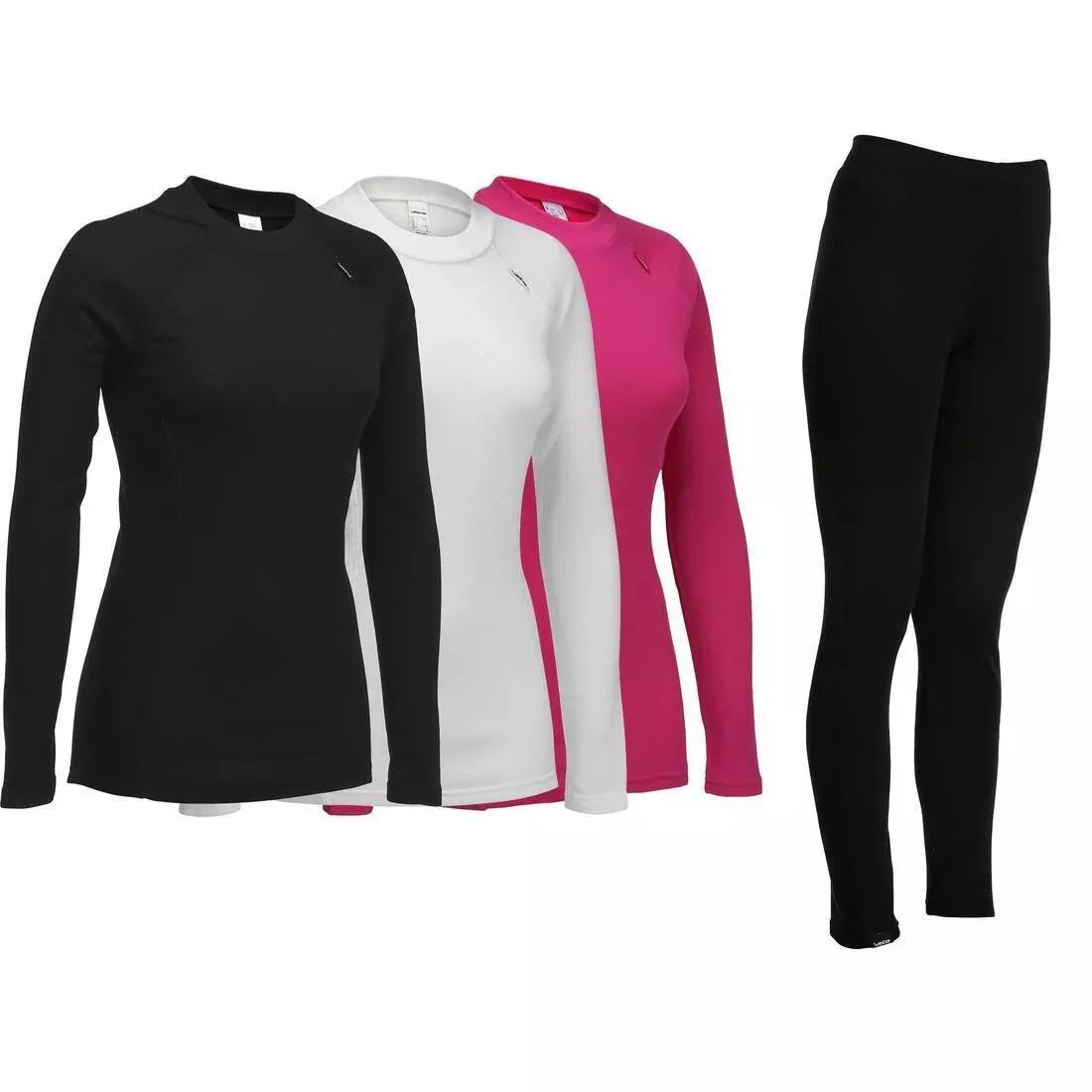 WEDZE - Simple Warm Women's Ski Base Layer, Black