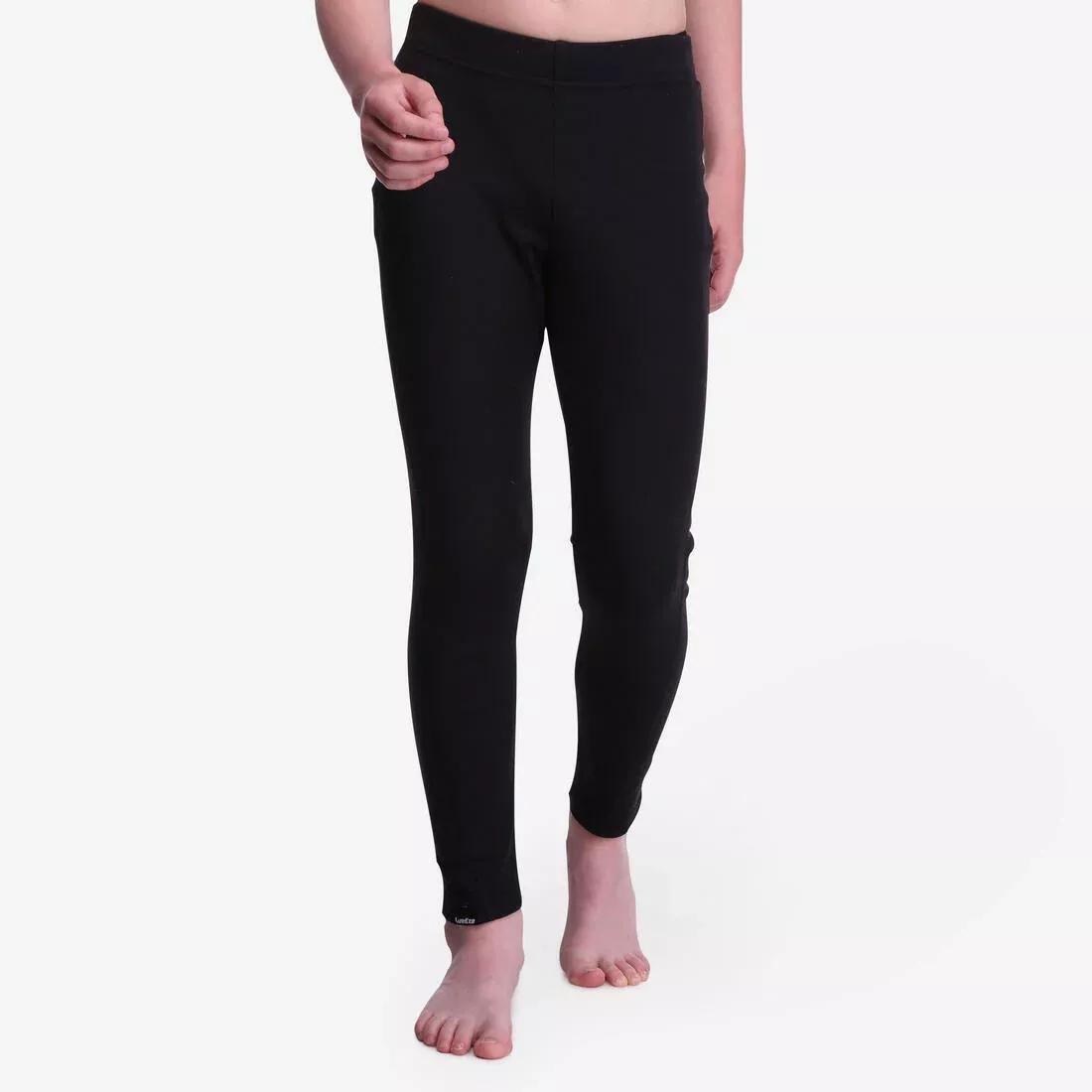 WEDZE - Kids Skiing Base Layer Bottoms, Black