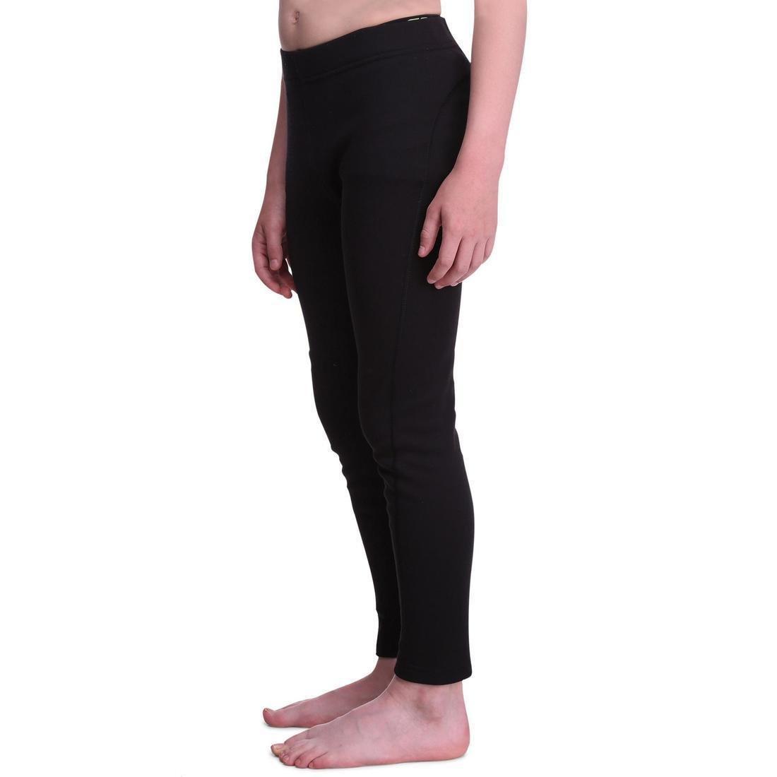 WEDZE - Kids Skiing Base Layer Bottoms, Black