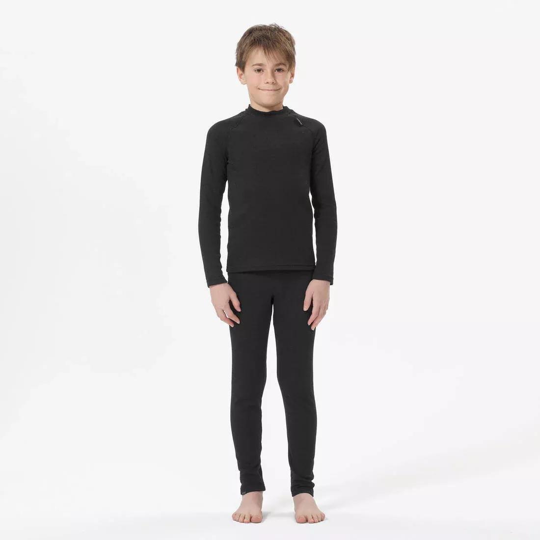 Kids Skiing Base Layer Bottoms, Black, No Color, medium