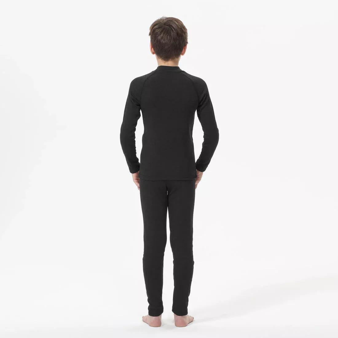 Kids Skiing Base Layer Bottoms, Black, No Color, medium