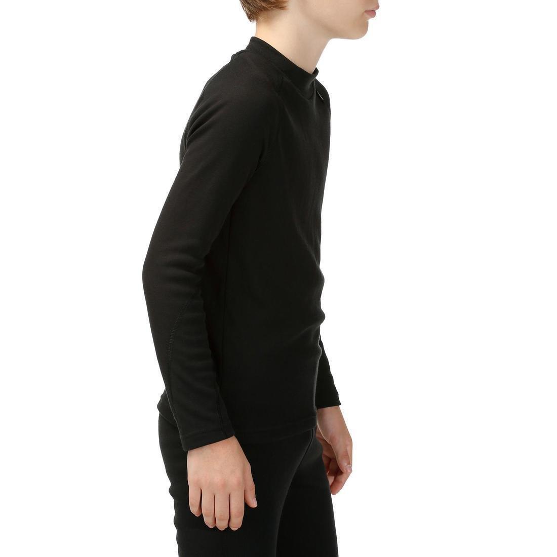 Simple Warm Childrens Ski Base Layer, Black, , large image number 2