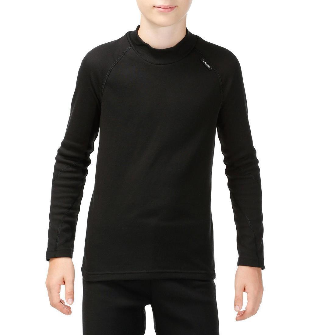 Simple Warm Childrens Ski Base Layer, Black, , large image number 8