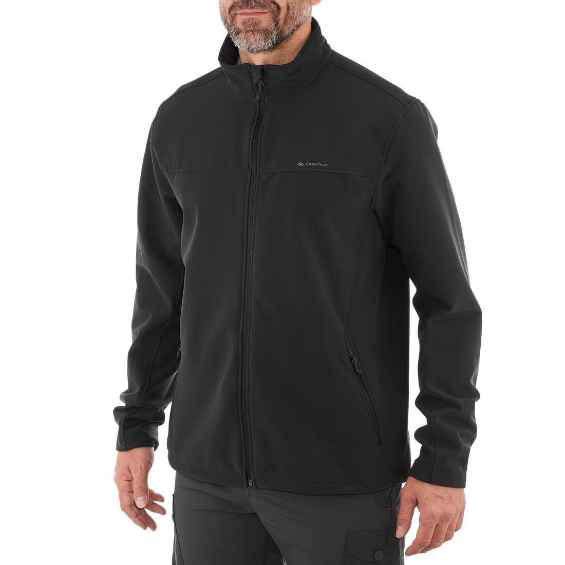 Mountain Trekking Warm Softshell Windbreaker Mt100 Windwarm, Black, , large image number 1