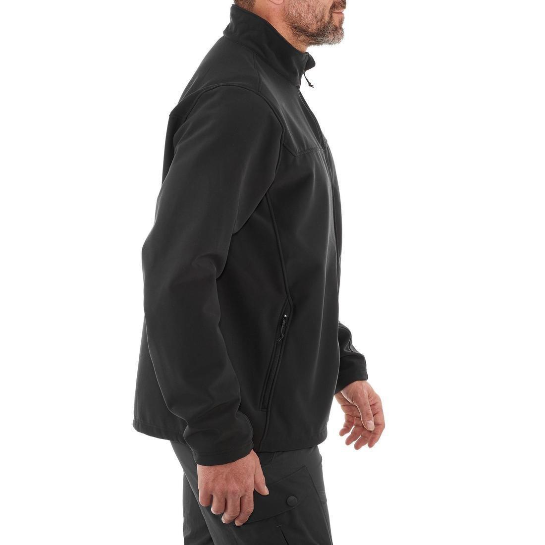 Mountain Trekking Warm Softshell Windbreaker Mt100 Windwarm, Black, , large image number 2