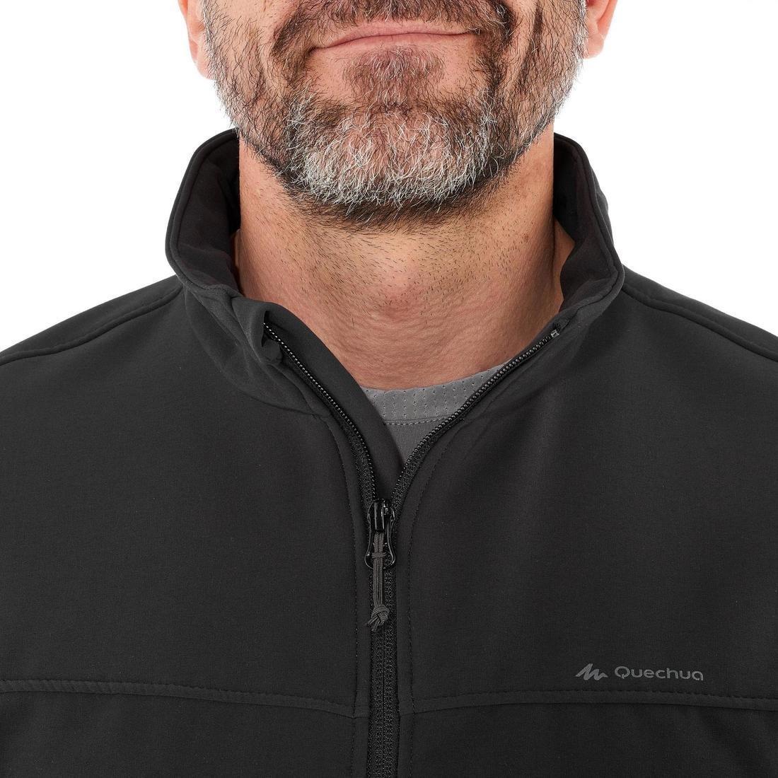 Mountain Trekking Warm Softshell Windbreaker Mt100 Windwarm, Black, , large image number 4