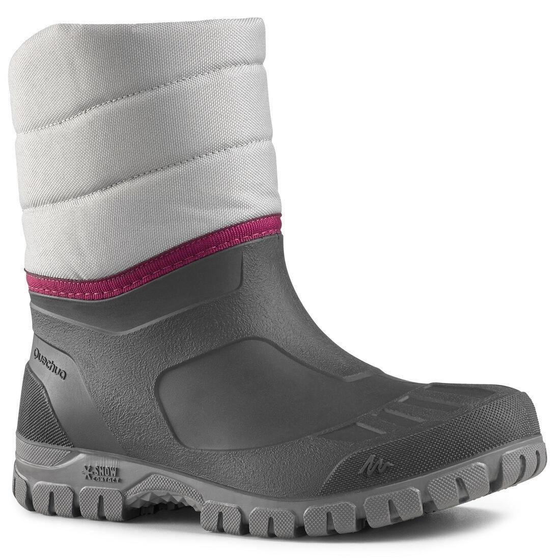 Women's Waterproof Warm Snow Boots - SH100 Warm - Mid, Steel Grey, No Color, large image number 0