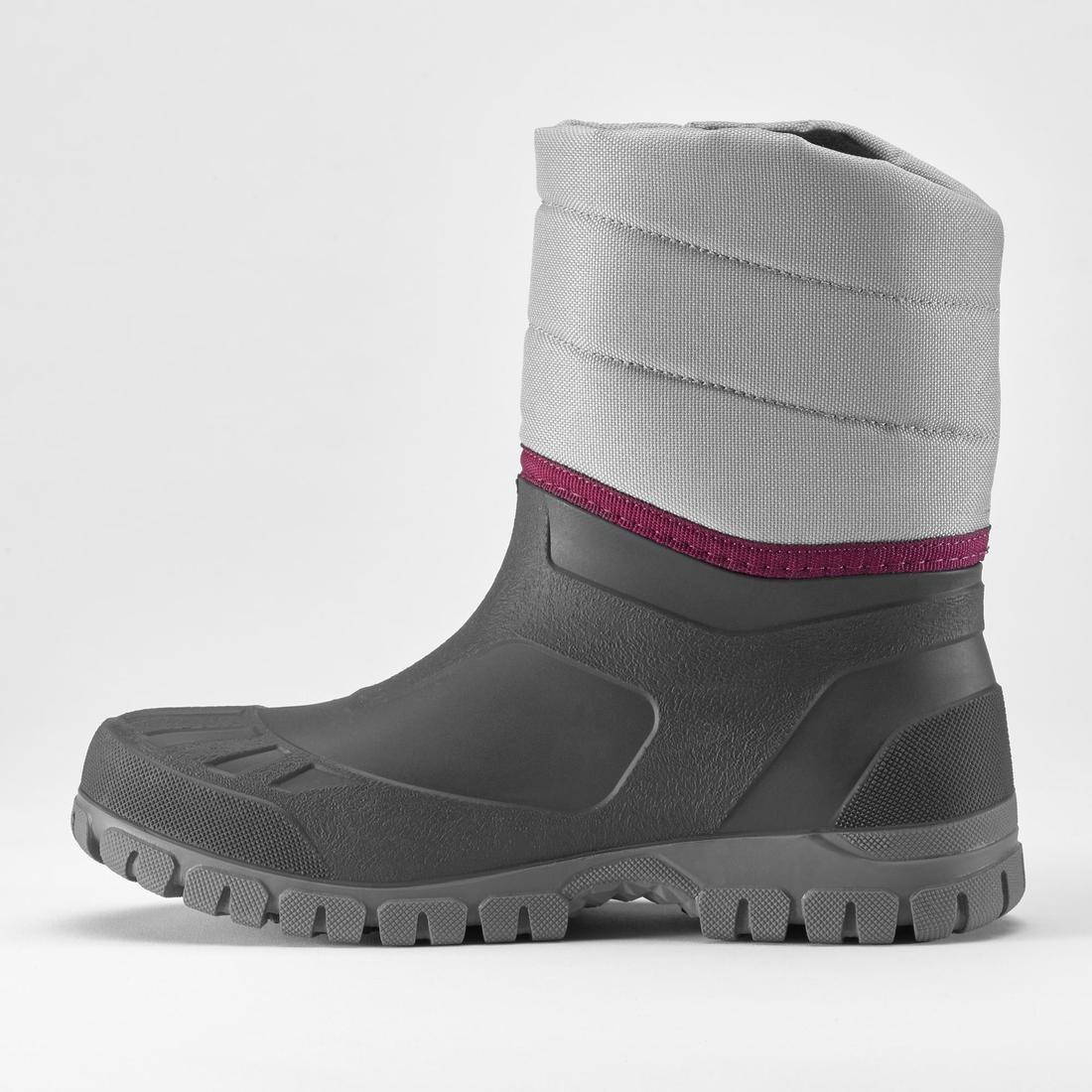 Women's Waterproof Warm Snow Boots - SH100 Warm - Mid, Steel Grey, , large image number 1