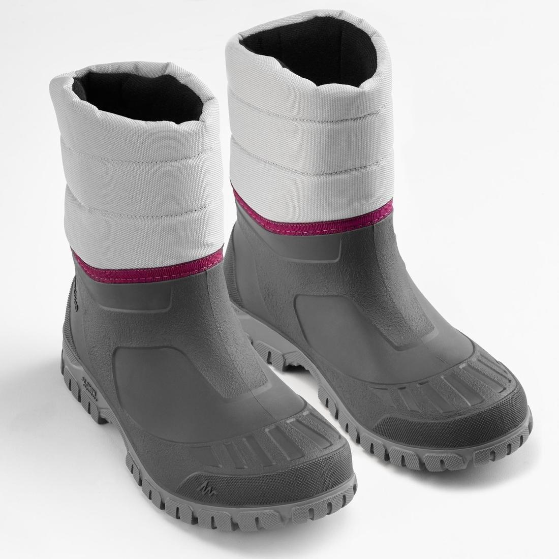 Women's Waterproof Warm Snow Boots - SH100 Warm - Mid, Steel Grey, No Color, large image number 3