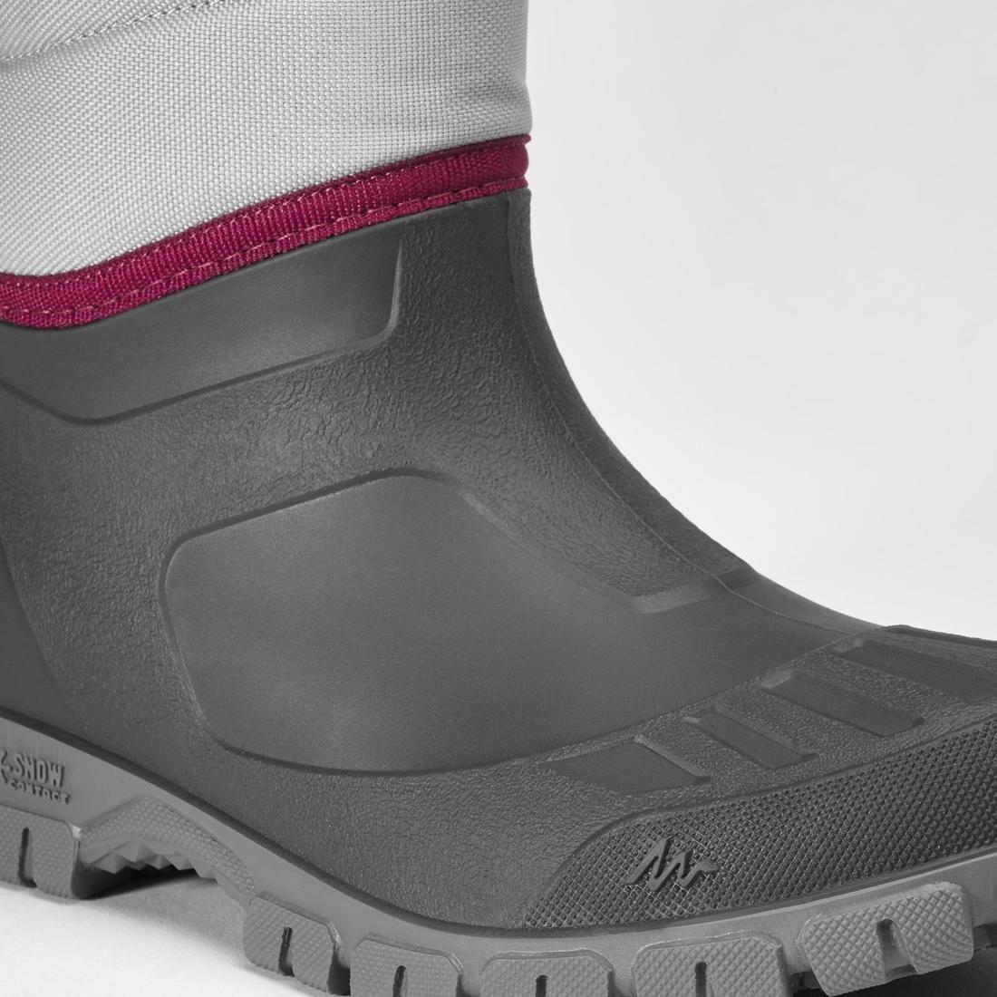 Women's Waterproof Warm Snow Boots - SH100 Warm - Mid, Steel Grey, , large image number 4