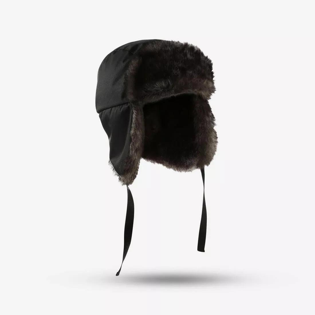 Adults' Skiing Ushanka, Black, No Color, large image number 0