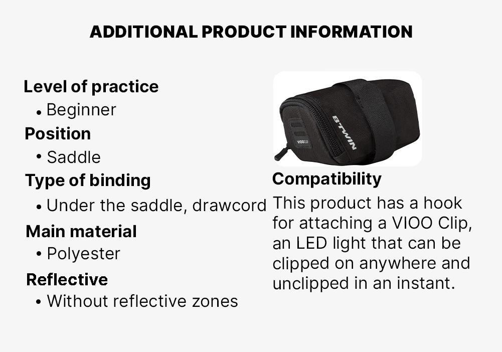 100 Bike Saddle Bag, Black, No Color, large image number 14
