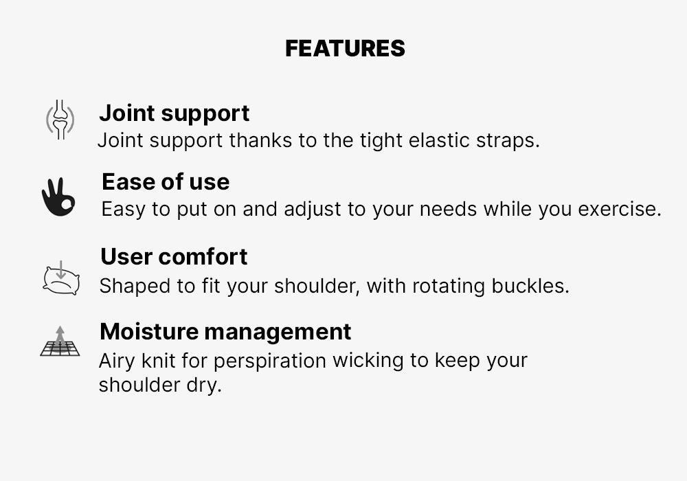 Men's/Women's Left/Right Shoulder Support Mid 500, Black, No Color, medium