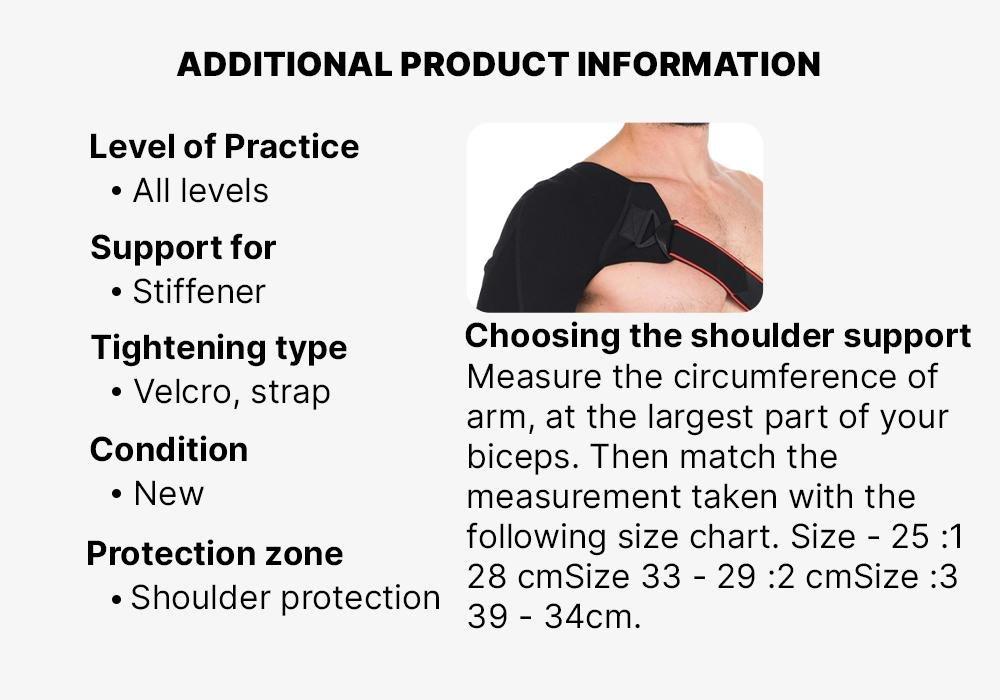 Men's/Women's Left/Right Shoulder Support Mid 500, Black, No Color, large image number 3