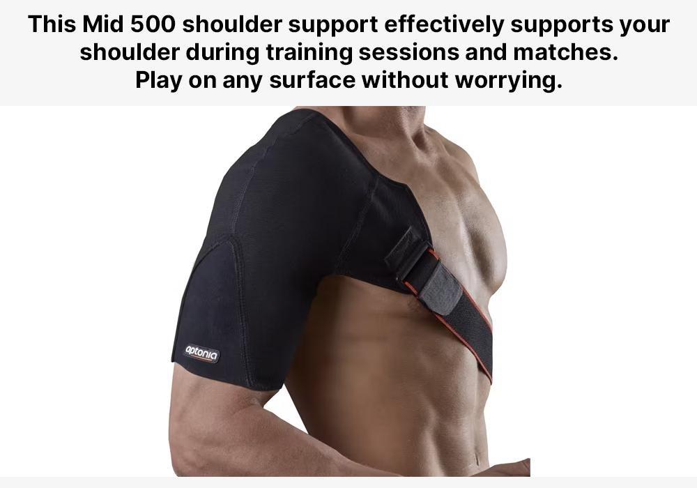 Men's/Women's Left/Right Shoulder Support Mid 500, Black, No Color, large image number 6