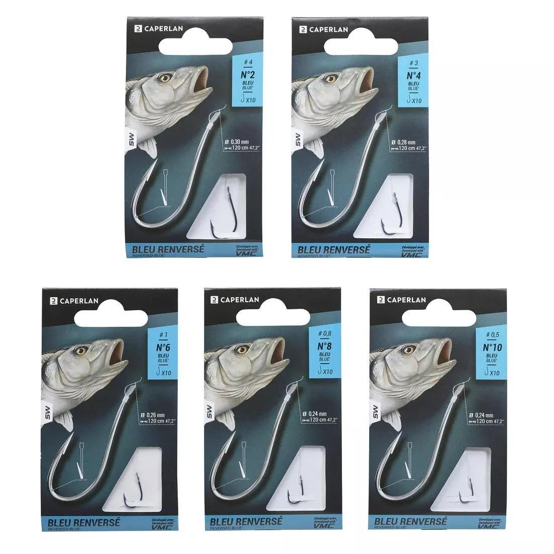 Blue Reversed Spade-End Hooks TO Line For Sea Fishing, Blue, No Color, large image number 4