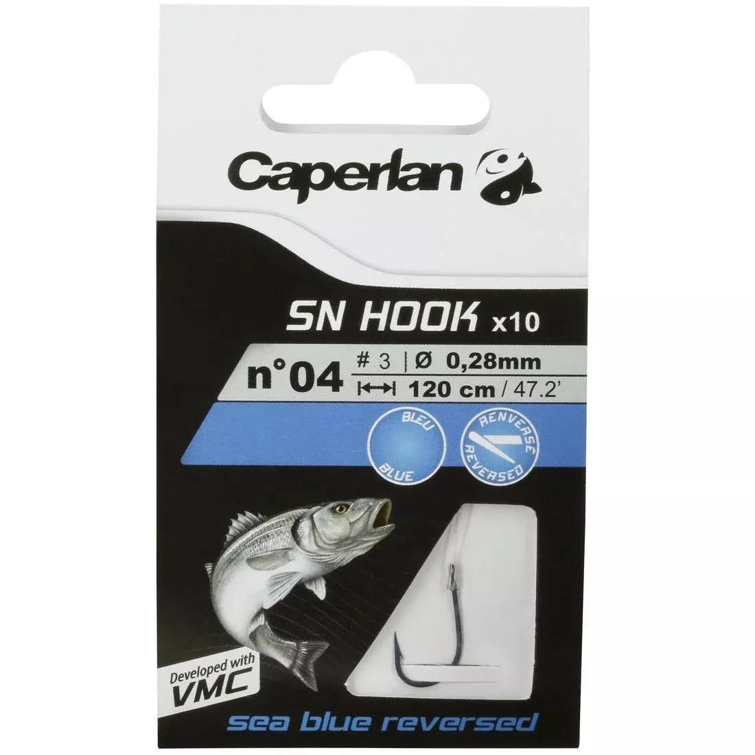 Blue Reversed Spade-End Hooks TO Line For Sea Fishing, Blue, No Color, large image number 5