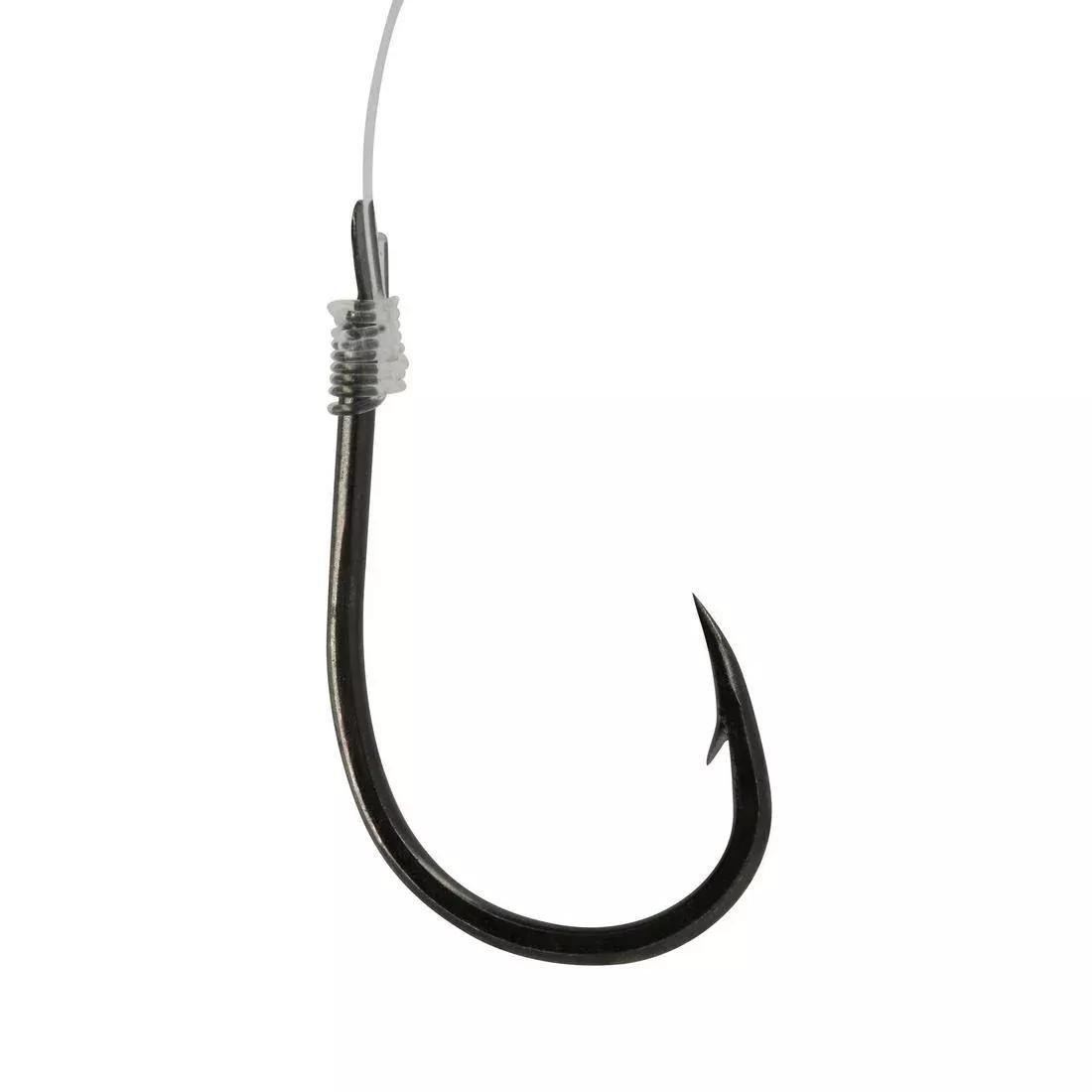Spade-End Hooks To Line For Sea Fishing - SN Fluoro Seabream, Grey, No Color, medium