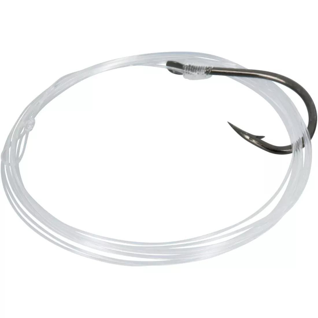 Spade-End Hooks To Line For Sea Fishing - SN Fluoro Seabream, Grey, No Color, large image number 3
