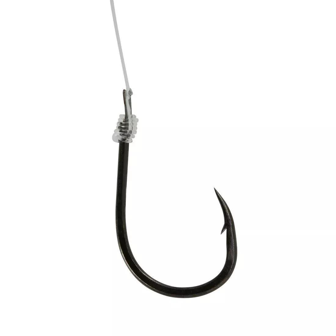 Spade-End Hooks To Line For Sea Fishing - SN Fluoro Seabream, Grey, No Color, large image number 6