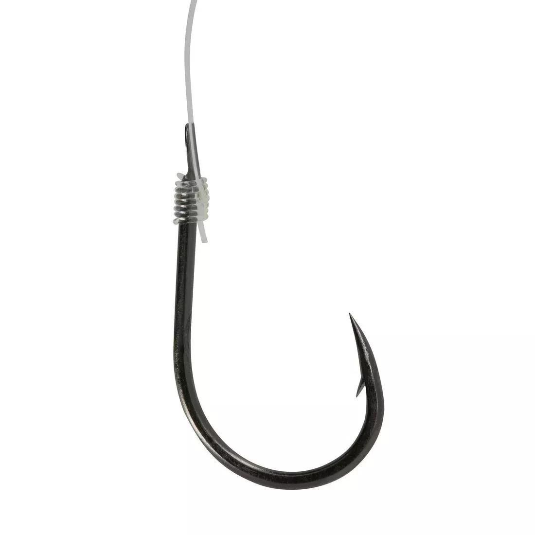 Spade-End Hooks To Line For Sea Fishing - SN Fluoro Seabream, Grey, No Color, large image number 8