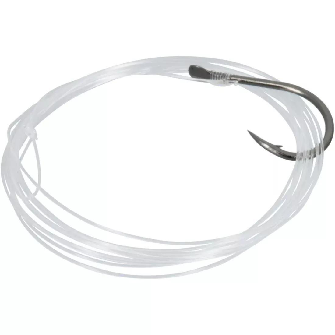 Spade-End Hooks To Line For Sea Fishing - SN Fluoro Seabream, Grey, No Color, large image number 9