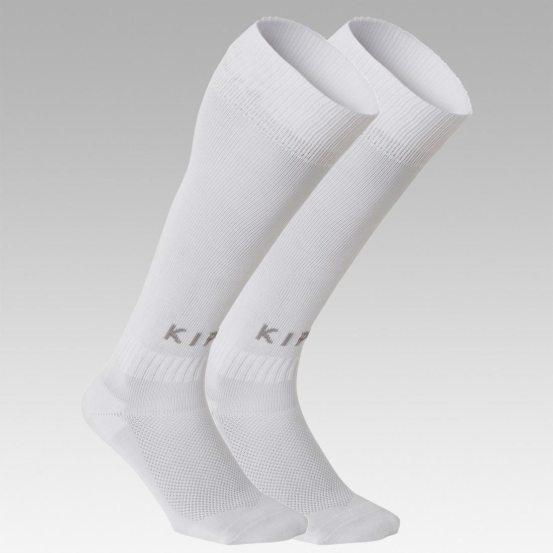 Kids' Football Socks F100-White, No Color, medium