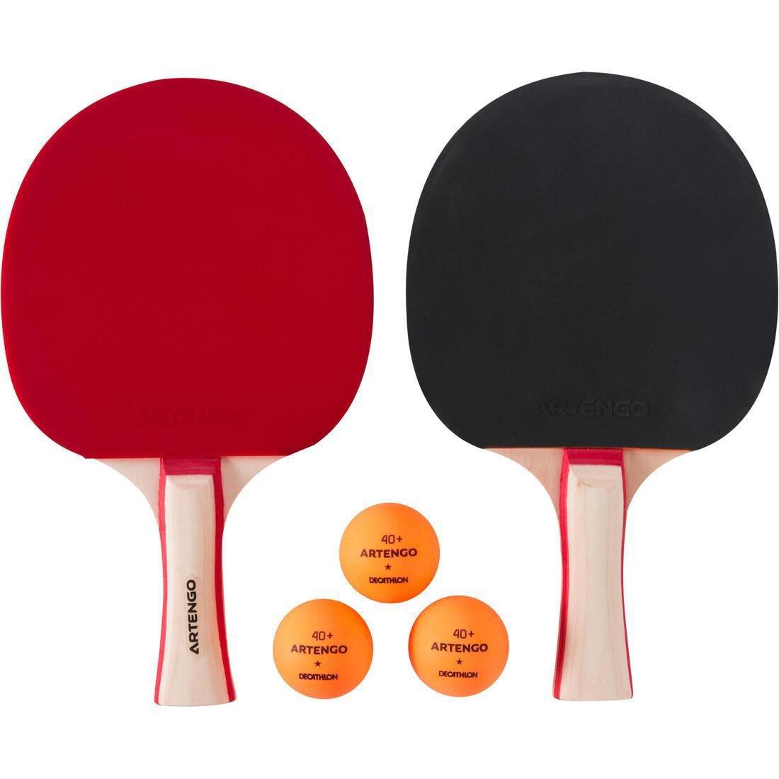 PONGORI - Concave Free Table Tennis Set: PPR 130 3 Balls, Black